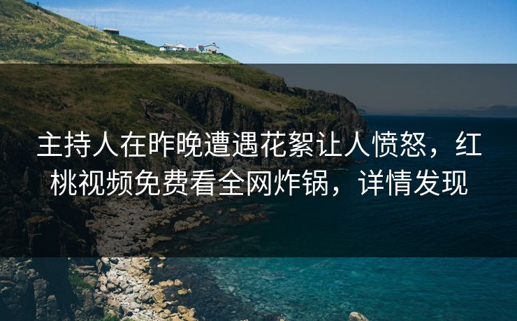 主持人在昨晚遭遇花絮让人愤怒，红桃视频免费看全网炸锅，详情发现