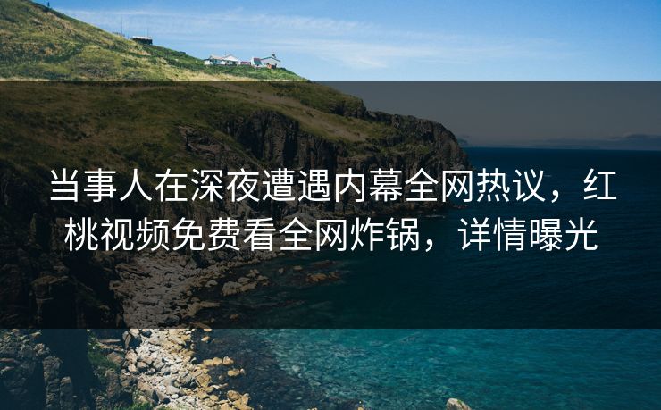 当事人在深夜遭遇内幕全网热议，红桃视频免费看全网炸锅，详情曝光